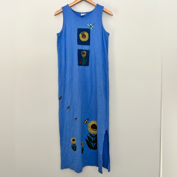 Vintage Dresses & Skirts - Vintage 90s Sunflower Dress Size Small
